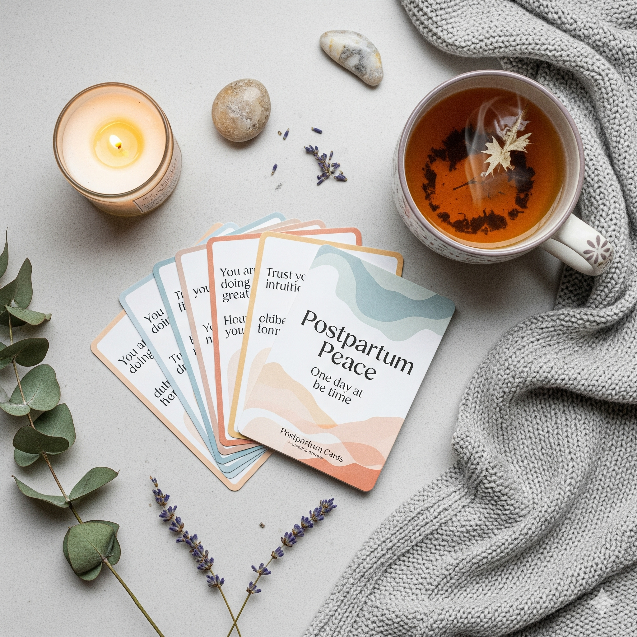 "Postpartum Peace" Affirmation Cards for Moms